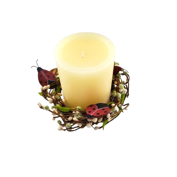 Ladybug Candle Ring/Wreath - Picture 1 of 4